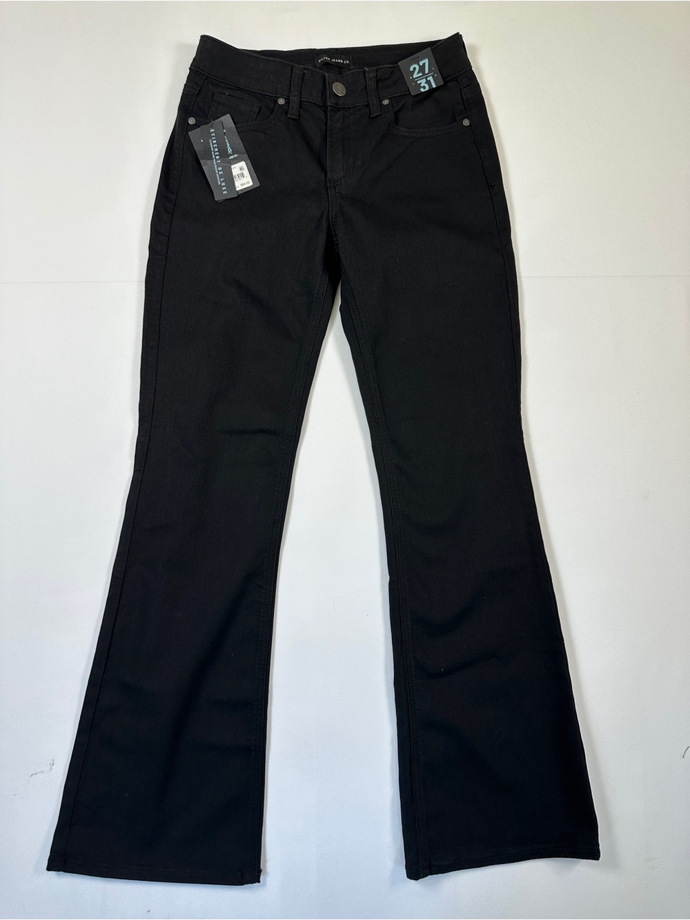 Silver Jeans Co Suki Mid Rise Bootcut Jeans Black Curvy Stretch Denim NWT 27